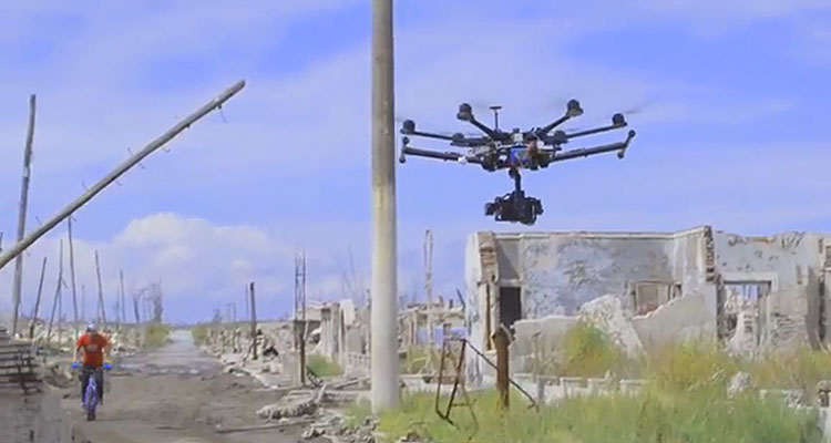 Danny McAskill a Epecuén, video backstage con drone