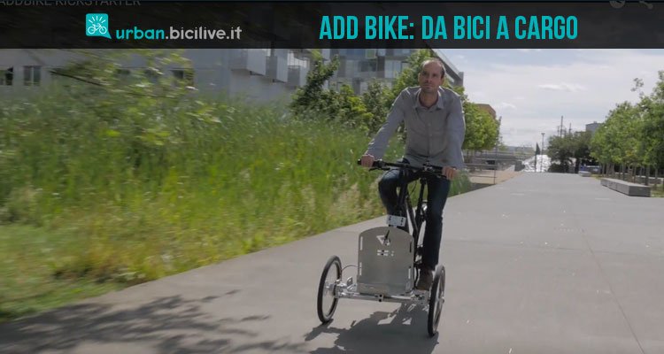 AddBike trasforma la tua normale bici in un triciclo cargo bike