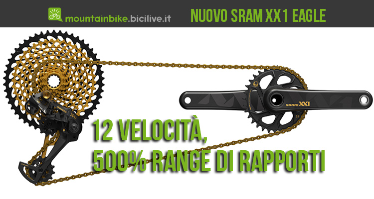 Nuovo gruppo mtb Sram XX1 Eagle a 12 velocità: pesi e prezzi