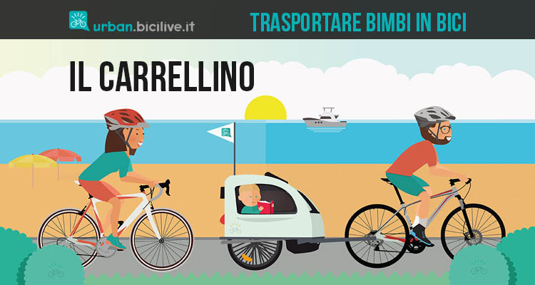 Trasportare bimbi sul carrello bici porta bimbo