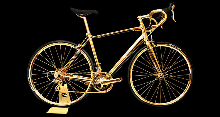 La bici d’oro Goldgenie a 24 carati, prezzo base di 250.000 £