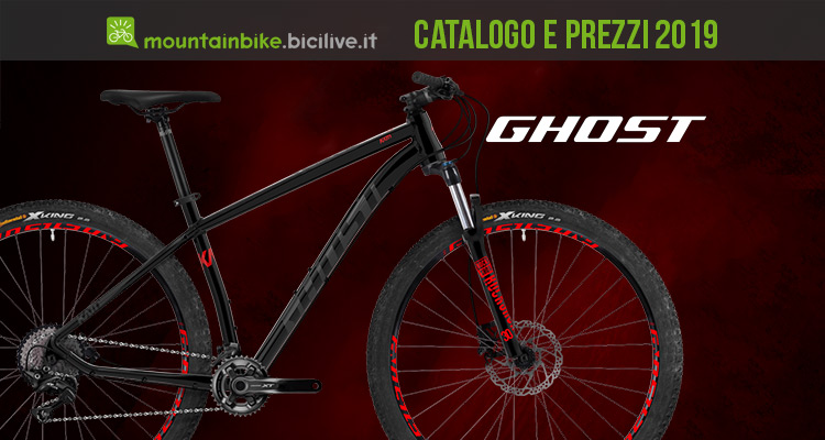 Il catalogo e il listino prezzi 2019 delle mtb Ghost