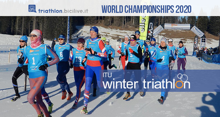 Winter Triathlon World Championship di Asiago 2020: sulla neve corsa, bici e sci da fondo