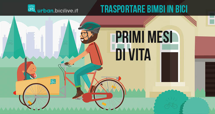 Trasportare bimbi in bici nei loro primi mesi di vita