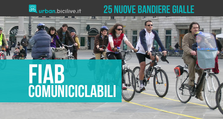 FIAB-ComuniCiclabili, 25 nuovi territori ricevono la bandiera gialla