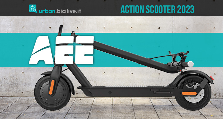 Monopattini elettrici AEE Action Scooter con dashcam e Rugged con drone