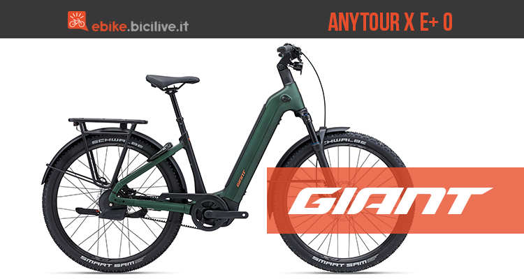 Ebike trekking Giant Anytour X E+ 0, guidabilità e potenza per ogni tipo di uscita