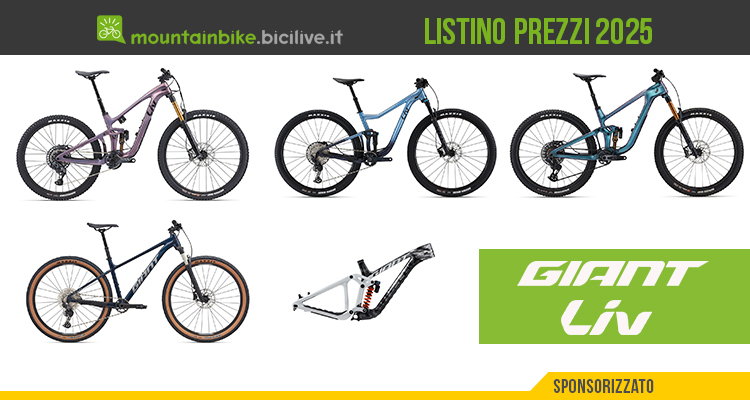 Catalogo e listino prezzi MTB Giant e Liv 2025