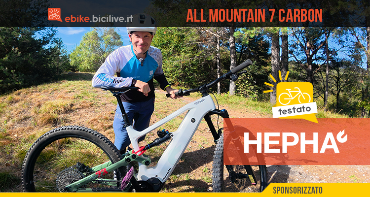 Test eMTB HEPHA All Mountain 7 Carbon Tschugg Signature: motore proprietario e 120 Nm di coppia massima
